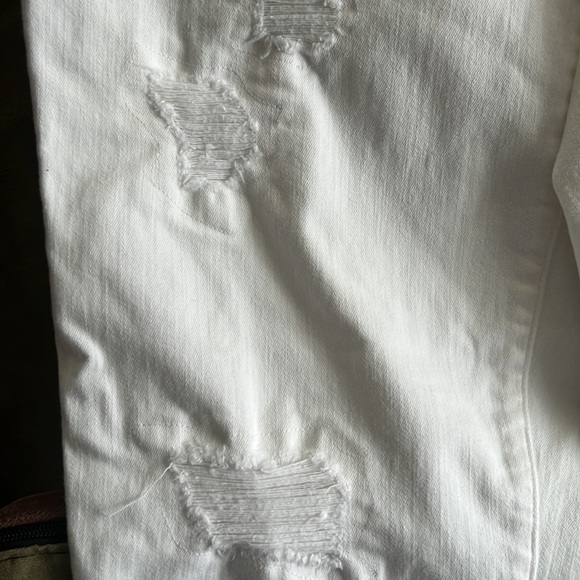 Chico’s So Slimming Girlfriend Crop patchwork white jeans‎ size 1.5/10 - Picture 6 of 14